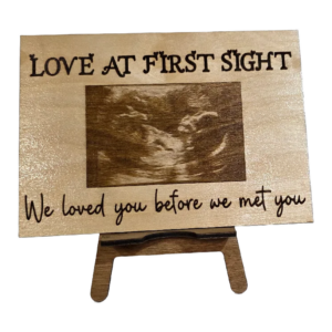 Custom Engraved Ultrasound Keepsake | Personalized Sonogram Plaque on Wood, Slate, or Acrylic
